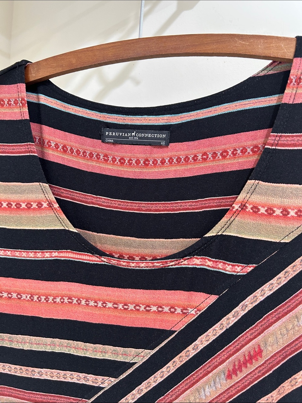 PERUVIAN CONNECTION Monserrato Colorful Maxi Stretch Jersey Size XS - Picture 6 of 16